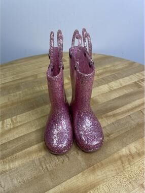 Western Chief Rain Boots Abby Toddler Girls Sz 5 Lights Waterproof Glitter Pink